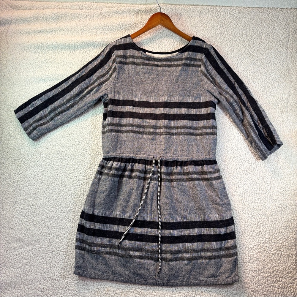 Ace & Jig Striped Yarn-Dye Woven Drawstring Dress Small S/P Contrast Color Fall